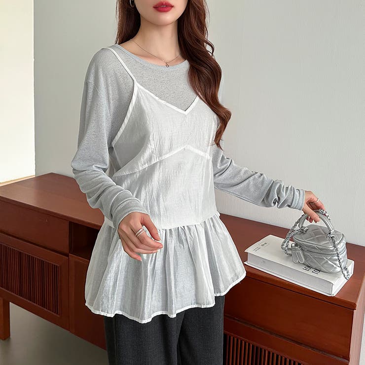 レイヤードキャミソール ペプラムキャミソール シアーキャミソール | COCOMOMO | 詳細画像15 