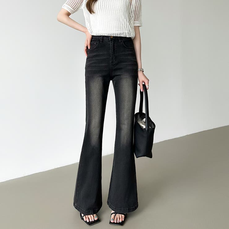 フレアデニムパンツ デニムパンツ フレアパンツ | COCOMOMO | 詳細画像2 