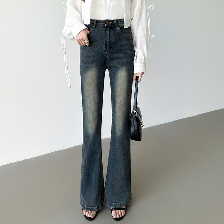 フレアデニムパンツ デニムパンツ フレアパンツ | COCOMOMO | 詳細画像18 