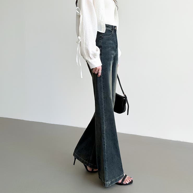 フレアデニムパンツ デニムパンツ フレアパンツ | COCOMOMO | 詳細画像24 