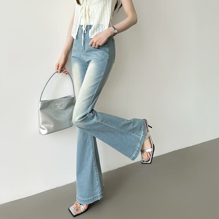 フレアデニムパンツ デニムパンツ フレアパンツ | COCOMOMO | 詳細画像28 