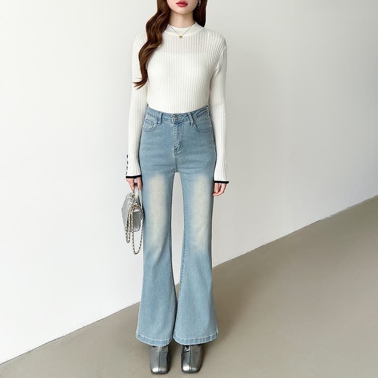 フレアデニムパンツ デニムパンツ フレアパンツ | COCOMOMO | 詳細画像35 