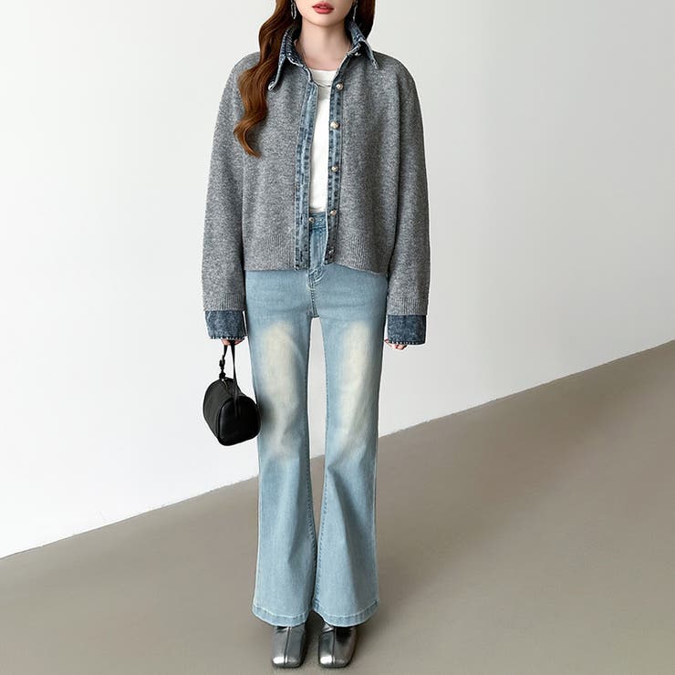 フレアデニムパンツ デニムパンツ フレアパンツ | COCOMOMO | 詳細画像36 