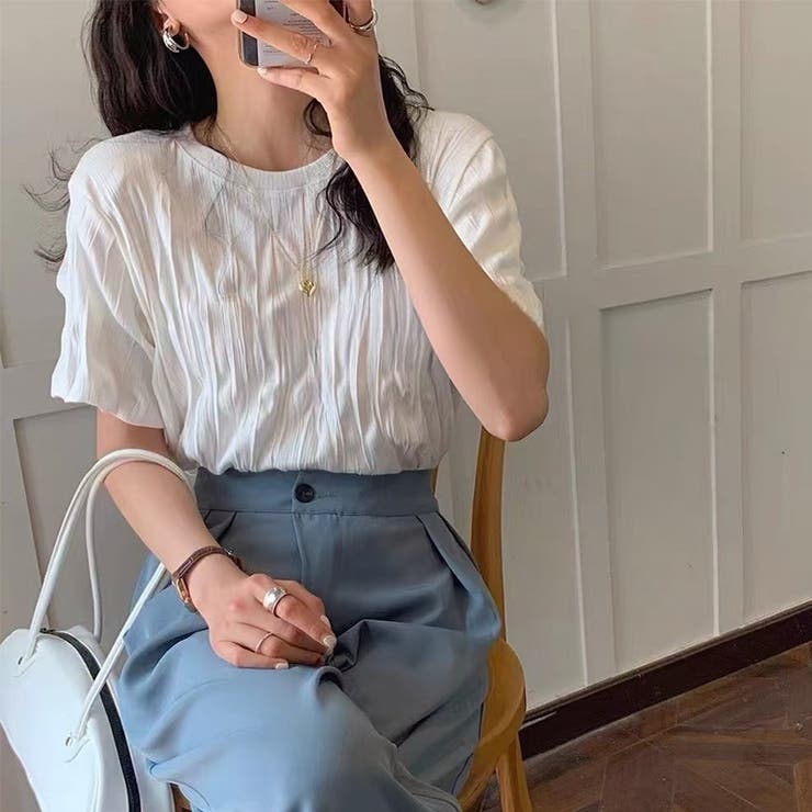 ポコポコプリーツ ニットソー 半袖ニット | COCOMOMO | 詳細画像10 