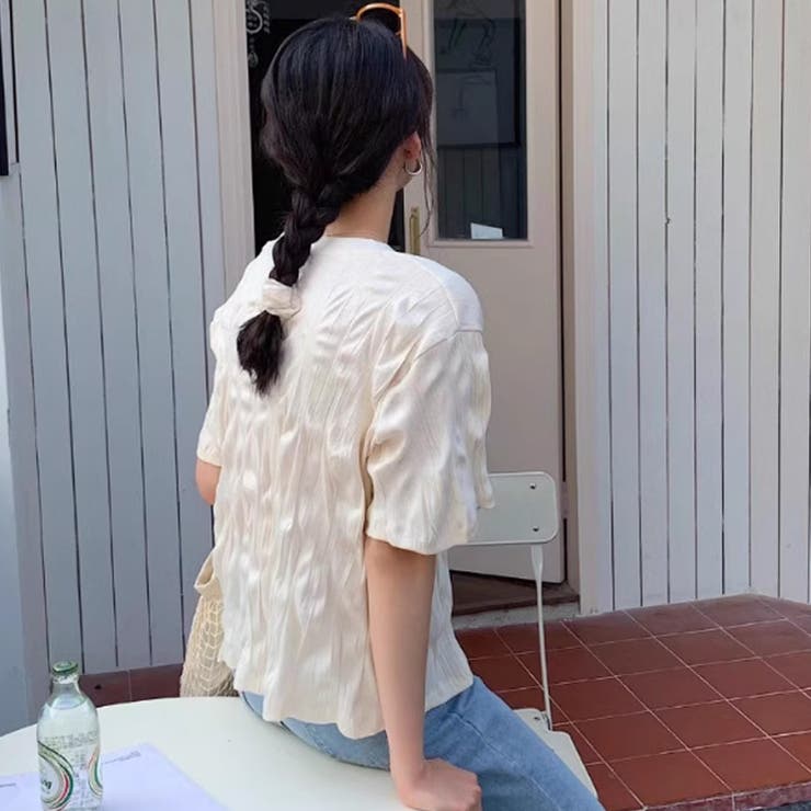 ポコポコプリーツ ニットソー 半袖ニット | COCOMOMO | 詳細画像5 