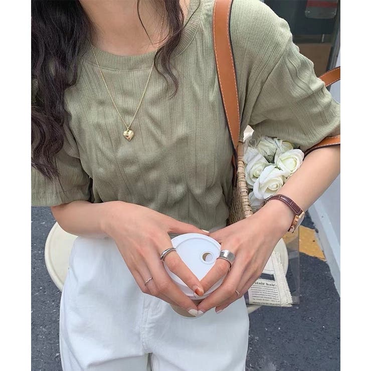 ポコポコプリーツ ニットソー 半袖ニット | COCOMOMO | 詳細画像6 