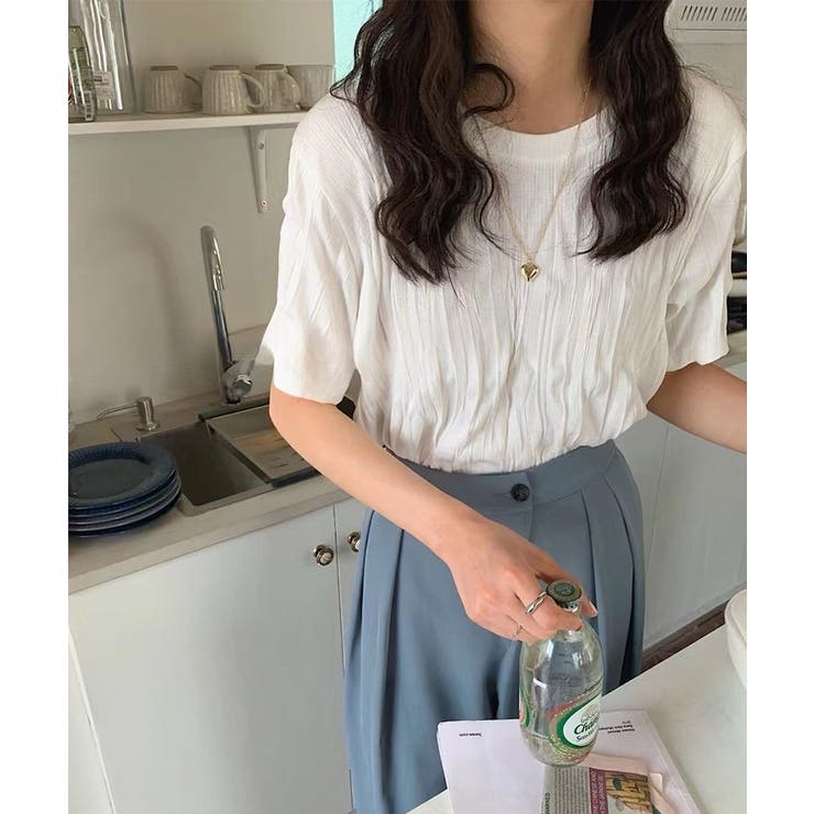 ポコポコプリーツ ニットソー 半袖ニット | COCOMOMO | 詳細画像8 