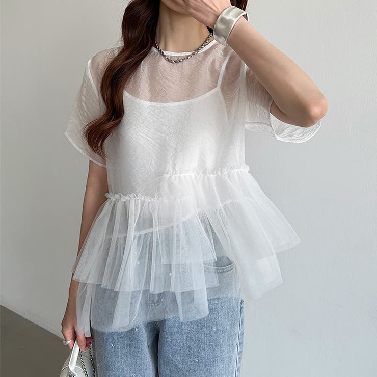 24SS ファッション 美品☆Mystrada デコラチュールブラウス