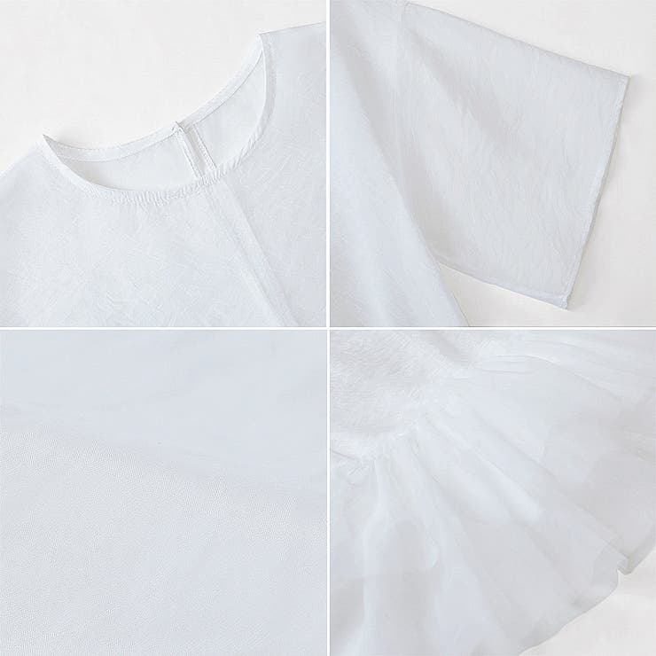 シアーチュールブラウス ペプラム 重ね着トップス | COCOMOMO | 詳細画像17 