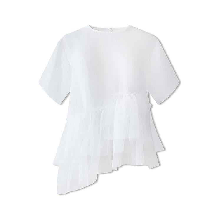 シアーチュールブラウス ペプラム 重ね着トップス | COCOMOMO | 詳細画像21 