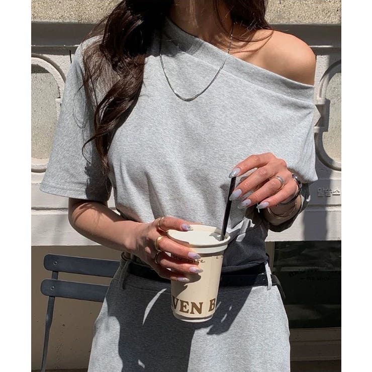 オフショルダー ベルト付きスカート セットアップ夏 | COCOMOMO | 詳細画像10 