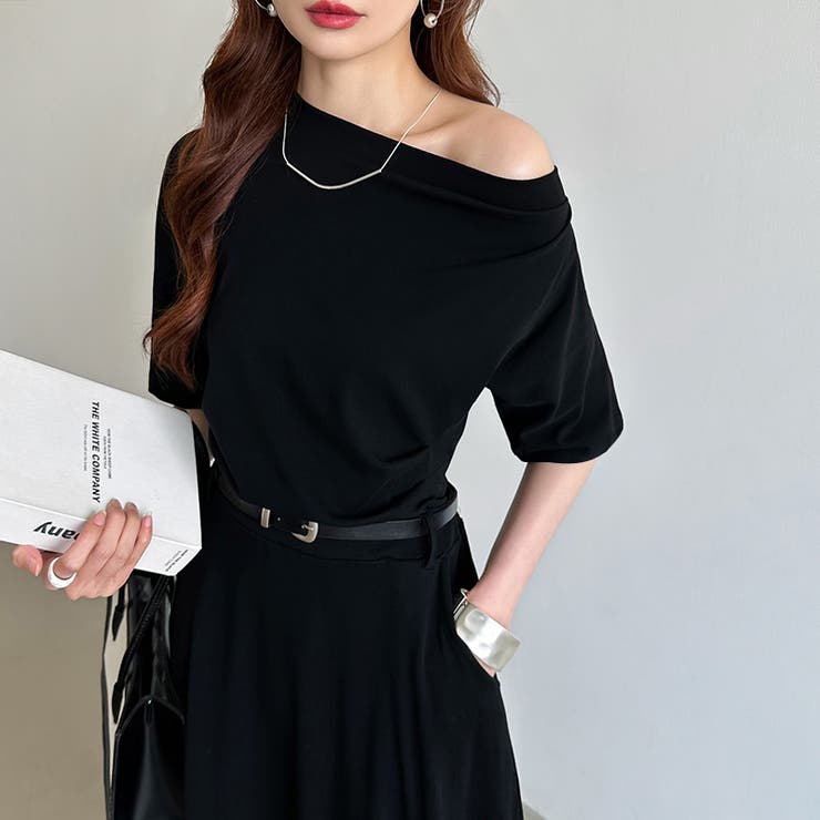 オフショルダー ベルト付きスカート セットアップ夏 | COCOMOMO | 詳細画像15 