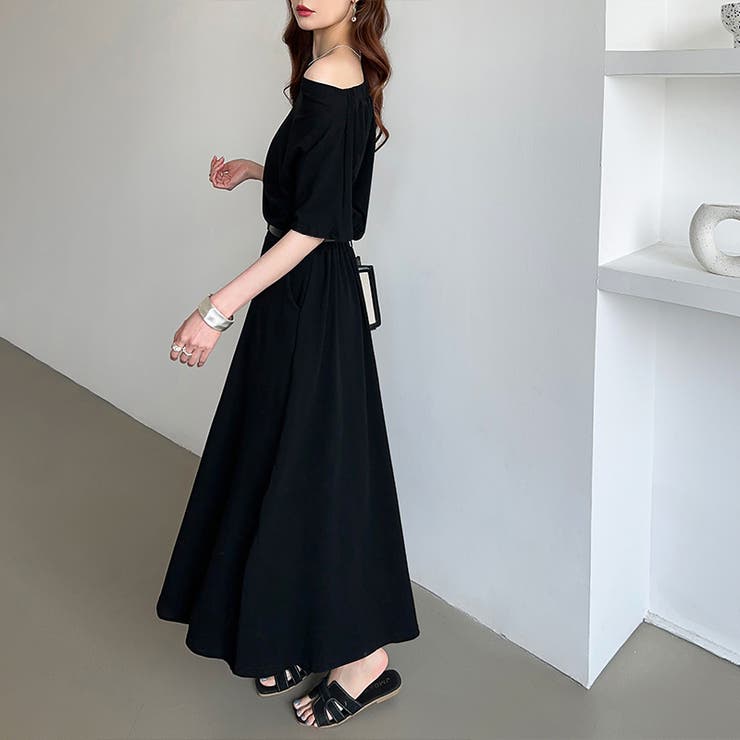 オフショルダー ベルト付きスカート セットアップ夏 | COCOMOMO | 詳細画像18 