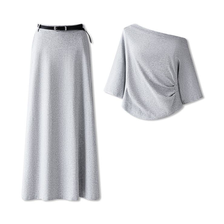 オフショルダー ベルト付きスカート セットアップ夏 | COCOMOMO | 詳細画像30 