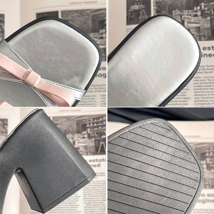 くびれヒール厚底リボンサンダル ミュールサンダル チャンキーヒール | COCOMOMO | 詳細画像19 