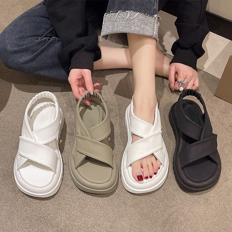 厚底サンダル クロスベルトサンダル サンダル | COCOMOMO | 詳細画像11 