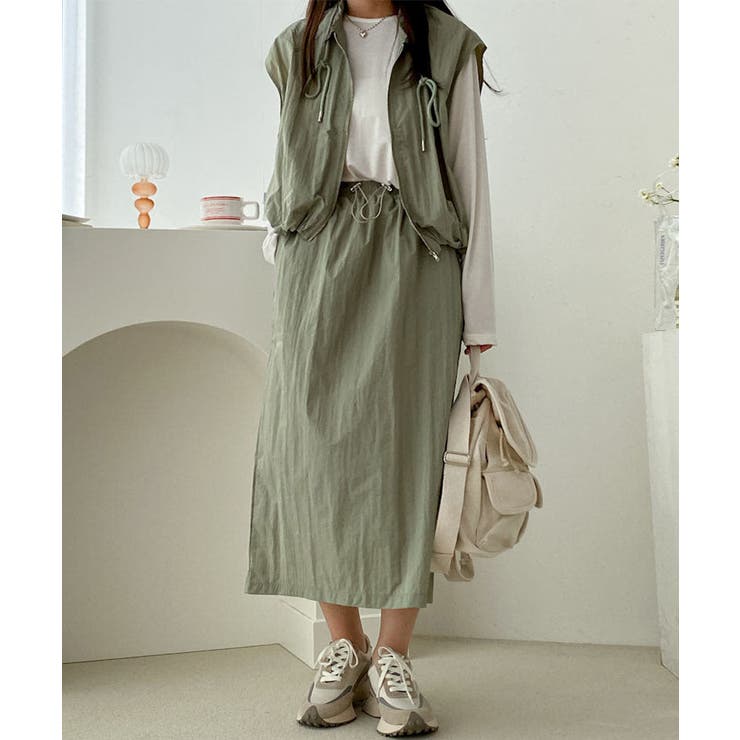 セットアップ ドロストベスト ロングスカート | COCOMOMO | 詳細画像3 