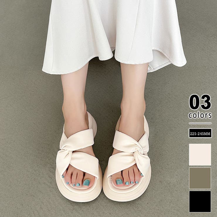 アイボリー | クロスベルトサンダル 厚底サンダル サンダル | COCOMOMO