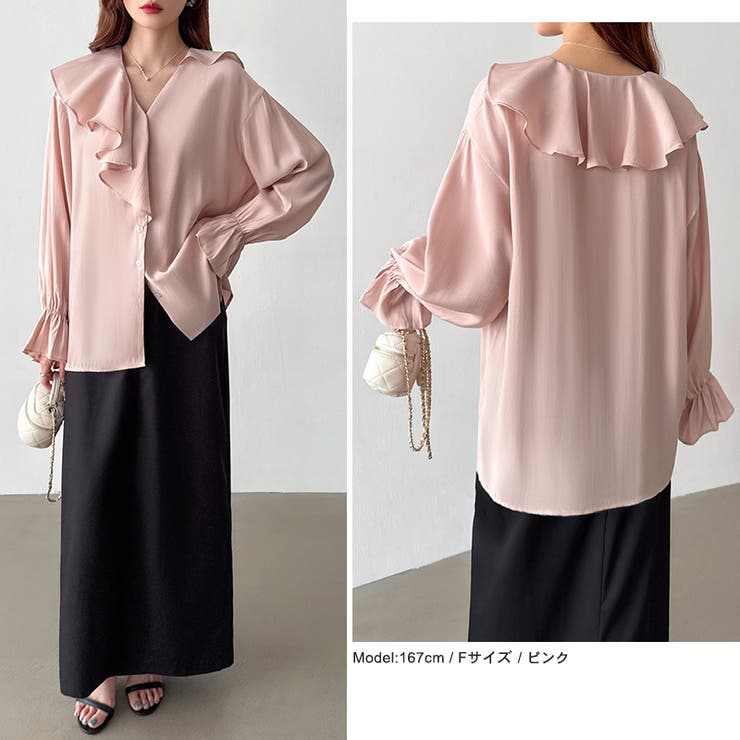 最終価格　エムプルミエ　ジレ　クチュール アシンメトリーフリルブラウス asymmetrical frill blouse / アシンメトリーフリルブラウス
