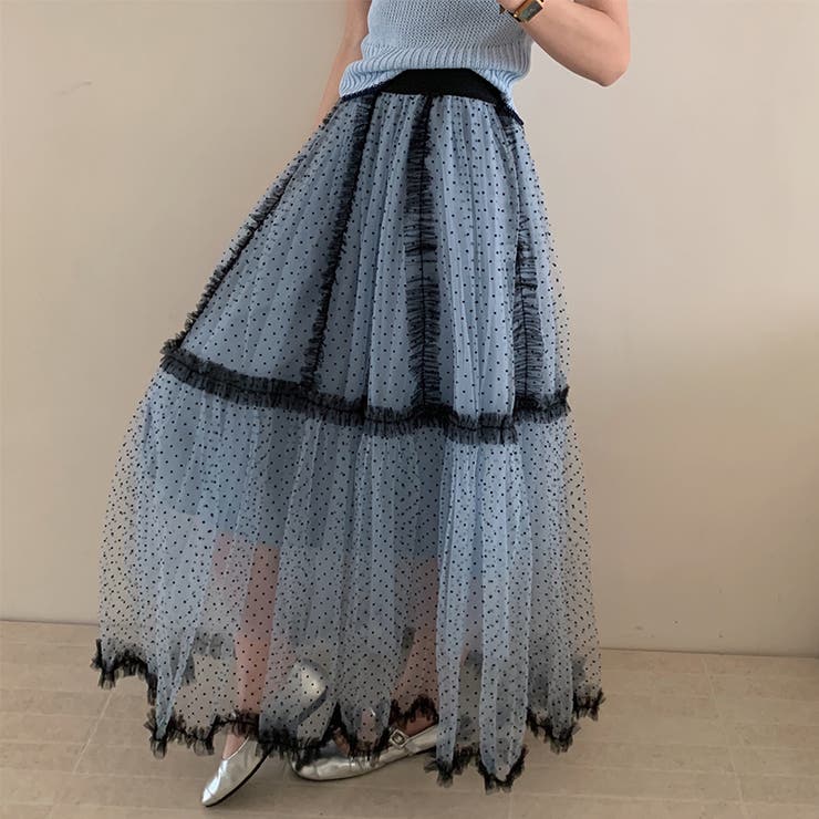 コエルドットチュールスカートヨンア LOULOU WILLOUGHBY】ドットチュールスカート|allureville