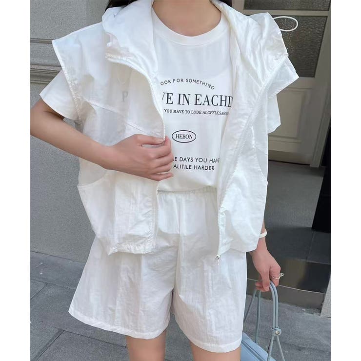 パーカーベストショートパンツセット セットアップ 韓国ファッション | COCOMOMO | 詳細画像5 