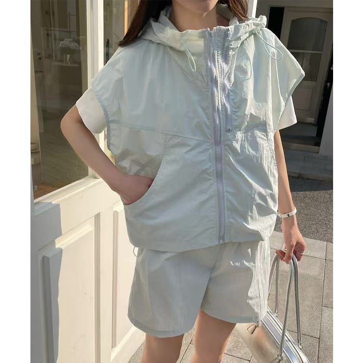 パーカーベストショートパンツセット セットアップ 韓国ファッション | COCOMOMO | 詳細画像7 