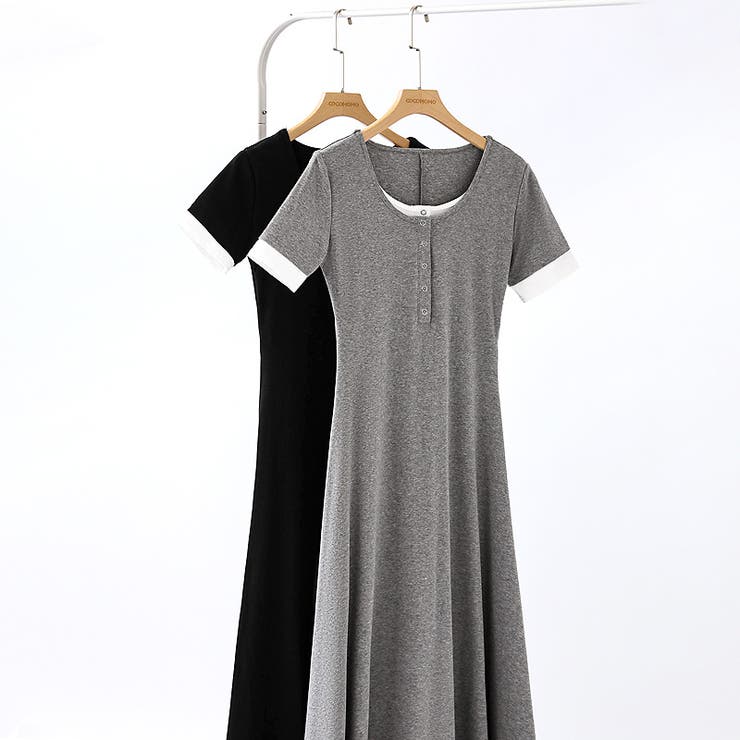 重ね着風ワンピース ワンピース カジュアルワンピース | COCOMOMO | 詳細画像12 