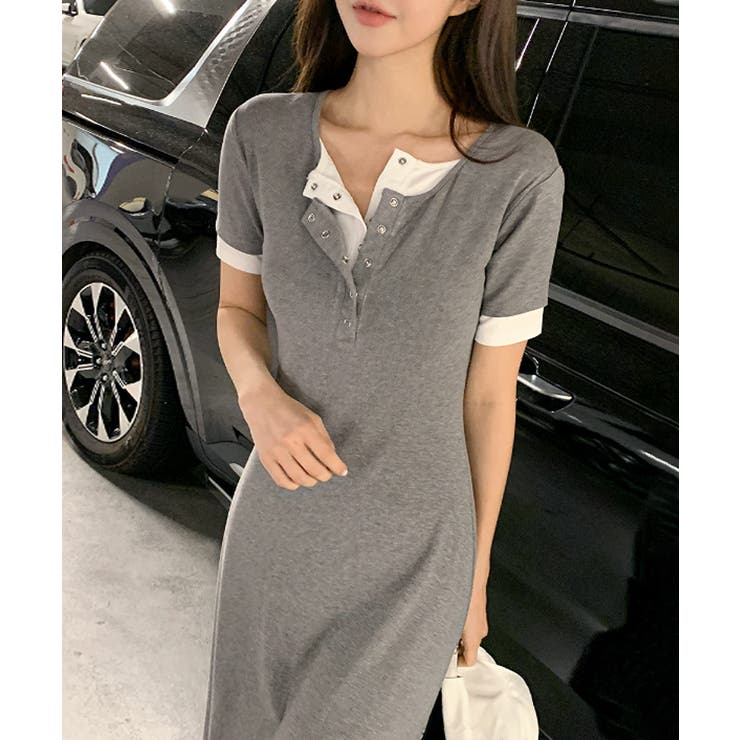 重ね着風ワンピース ワンピース カジュアルワンピース | COCOMOMO | 詳細画像2 