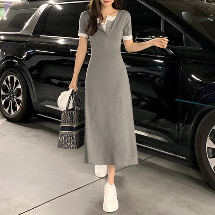 重ね着風ワンピース ワンピース カジュアルワンピース | COCOMOMO | 詳細画像6 