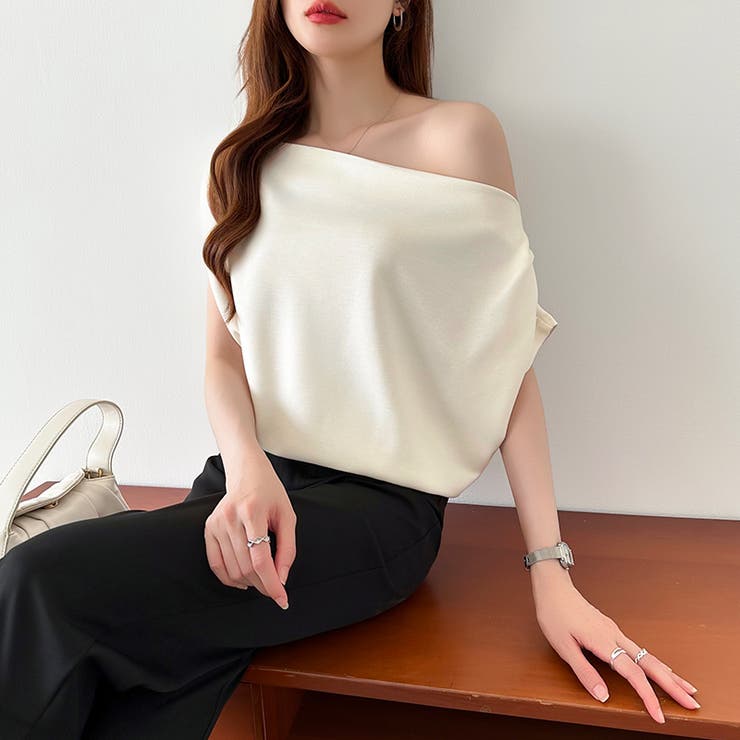 オフショル 半袖カットソー ボートネック | COCOMOMO | 詳細画像14 