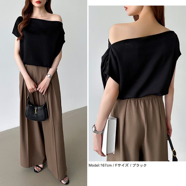 オフショル 半袖カットソー ボートネック | COCOMOMO | 詳細画像35 