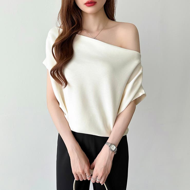 オフショル 半袖カットソー ボートネック | COCOMOMO | 詳細画像9 