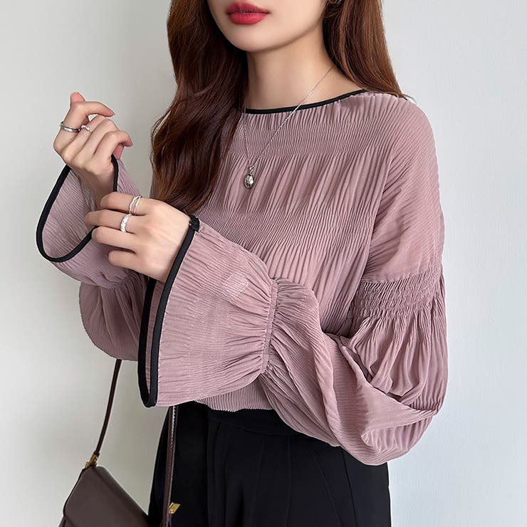 シアーブラウス キャンディスリーブ シャーリングブラウス | COCOMOMO | 詳細画像11 