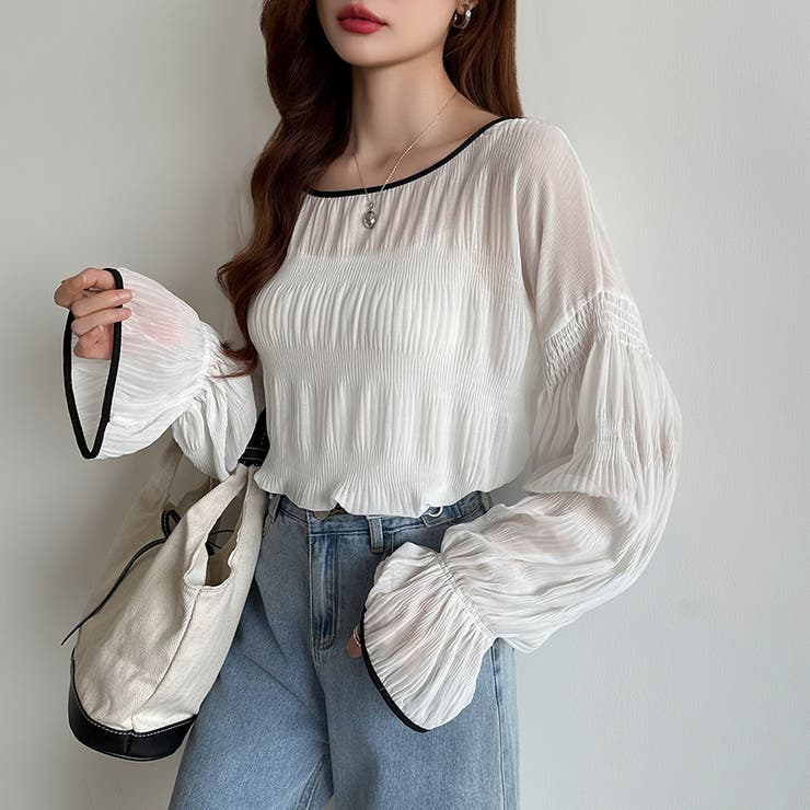 シアーブラウス キャンディスリーブ シャーリングブラウス | COCOMOMO | 詳細画像2 