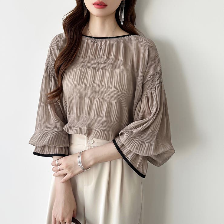 シアーブラウス キャンディスリーブ シャーリングブラウス | COCOMOMO | 詳細画像30 