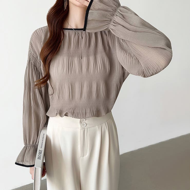 シアーブラウス キャンディスリーブ シャーリングブラウス | COCOMOMO | 詳細画像31 