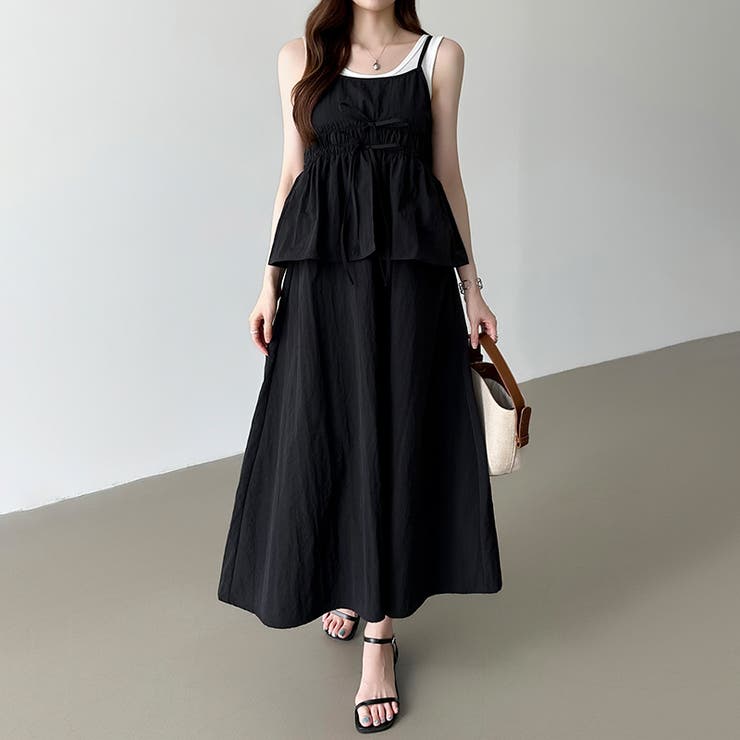 ペプラムキャミワンピース セットアップ風 夏ワンピース | COCOMOMO | 詳細画像11 