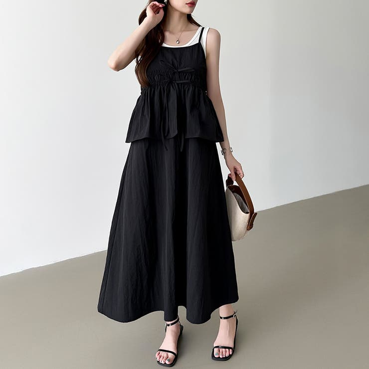 ペプラムキャミワンピース セットアップ風 夏ワンピース | COCOMOMO | 詳細画像17 