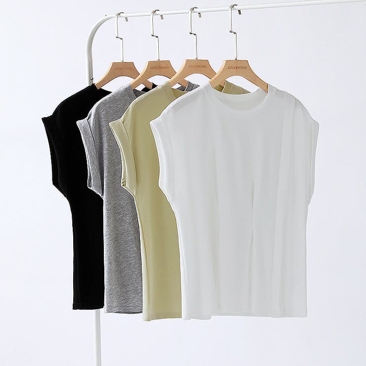 サイドスリット アシメTシャツ フレンチスリーブ | COCOMOMO | 詳細画像20 