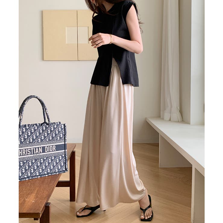 サイドスリット アシメTシャツ フレンチスリーブ | COCOMOMO | 詳細画像17 