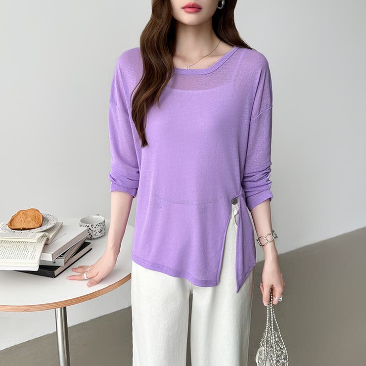 COMME des GARCONS サイドスリットシアーロングTEE マスタード MENS