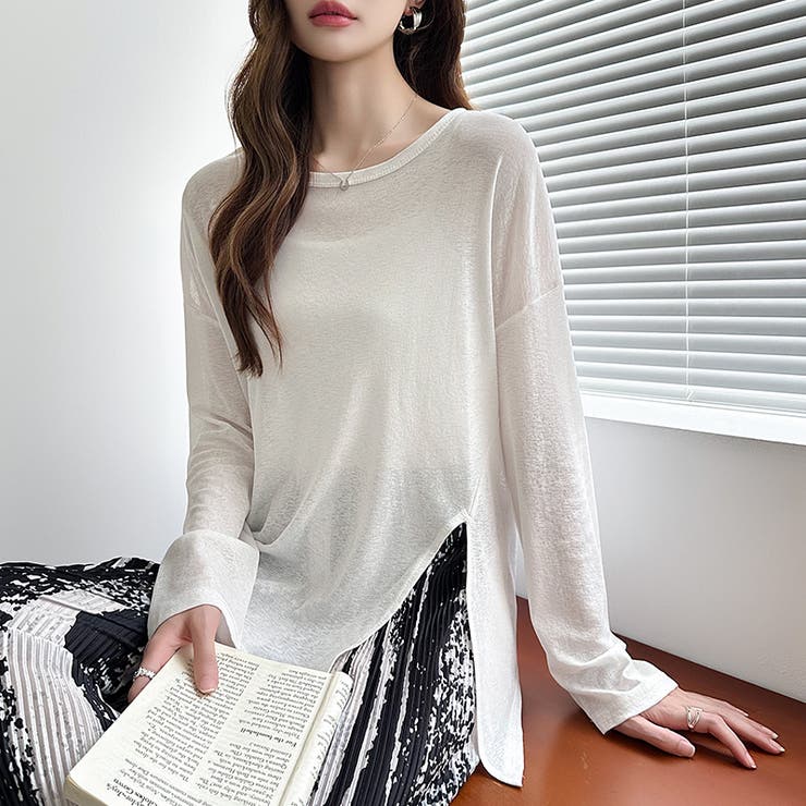 COMME des GARCONS サイドスリットシアーロングTEE マスタード MENS