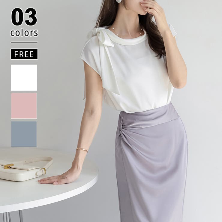 ショルダーリボンブラウス ブラウス オフィス | COCOMOMO | 詳細画像1 