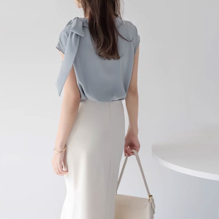 ショルダーリボンブラウス ブラウス オフィス | COCOMOMO | 詳細画像13 