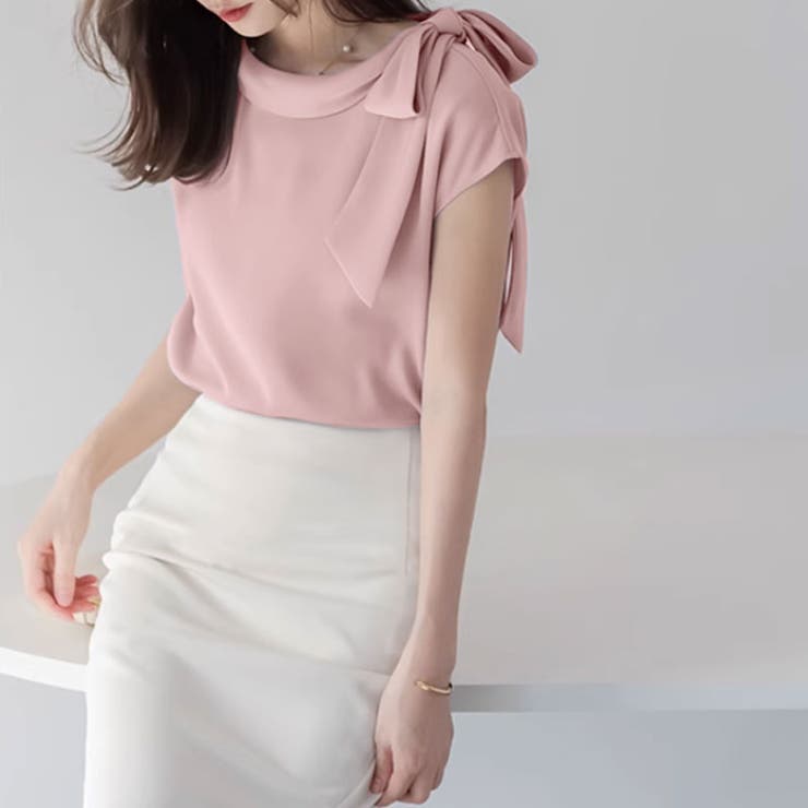 ショルダーリボンブラウス ブラウス オフィス | COCOMOMO | 詳細画像14 