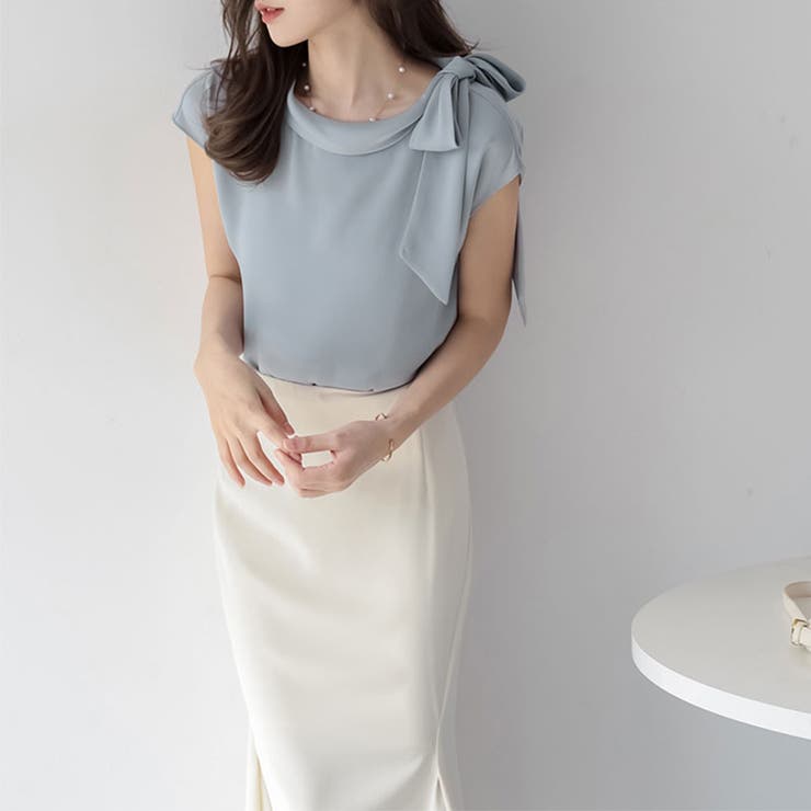 ショルダーリボンブラウス ブラウス オフィス | COCOMOMO | 詳細画像8 