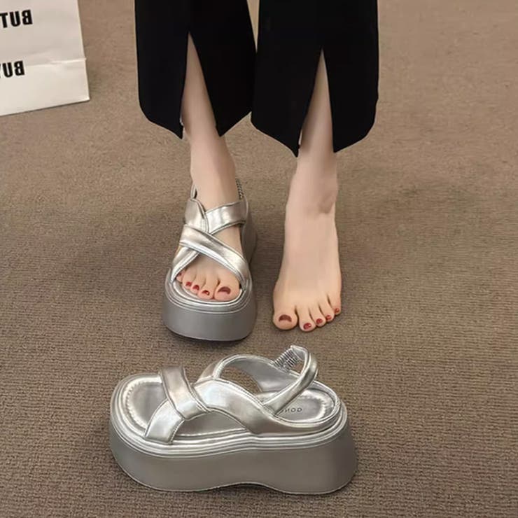 厚底サンダル クロスベルトサンダル サンダル | COCOMOMO | 詳細画像11 