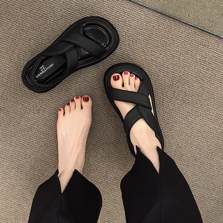 厚底サンダル クロスベルトサンダル サンダル | COCOMOMO | 詳細画像13 