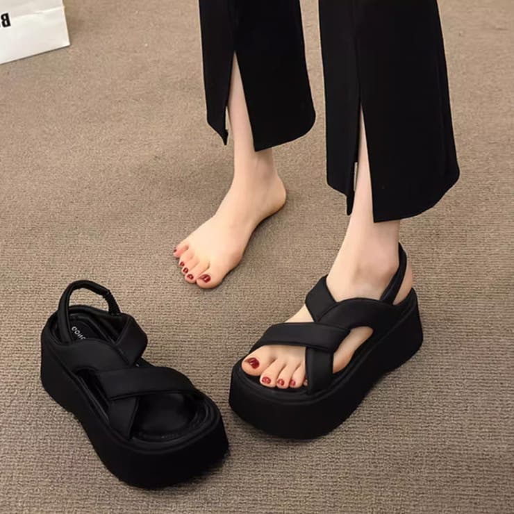 最終価格　ココディール　新品未使用　厚底クロスリボンバレエシューズ　25ss SALE50%OFF】COCODEAL ココディール 厚底クロスリボンバレエシューズ