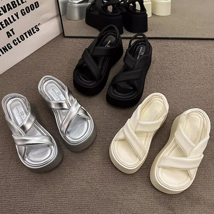 厚底サンダル クロスベルトサンダル サンダル | COCOMOMO | 詳細画像18 